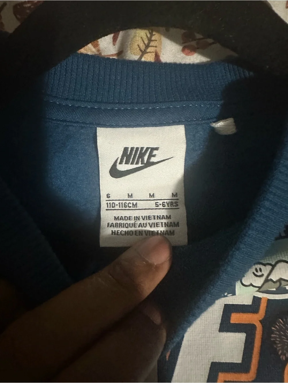 Nike Kids Navy Blue Sweatpants with Orange Stripes